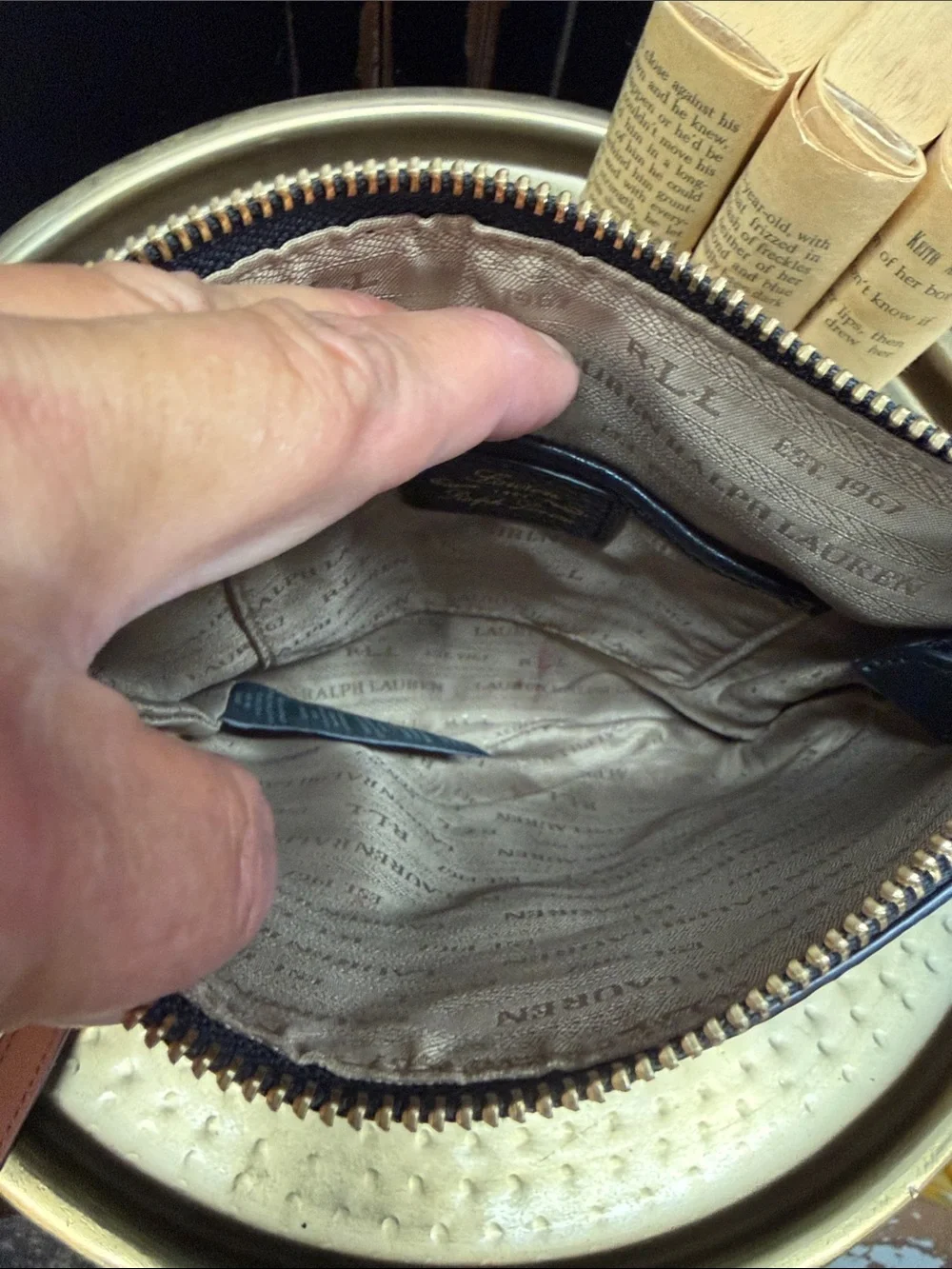 Ralph Lauren Leather Crossbody Bag in Black